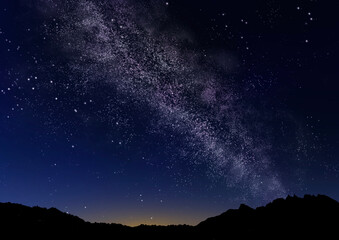 Milky Way and Starry Sky Illustration（天の川と星空の風景のイラスト）