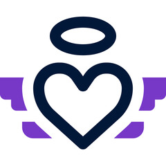 heart angel icon. vector  dual tone icon for your website, mobile, presentation, and logo design.