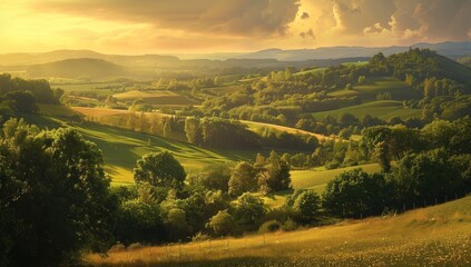 Rolling Hills at Sunset