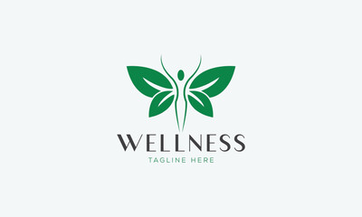 Wellness and Yoga logo design vector illustration logo design template 