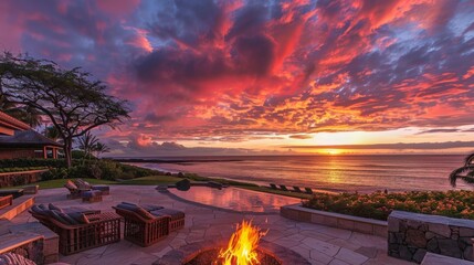 Sunsets paint the sky in a palette of fiery hues, a breathtaking finale to the day's symphony.