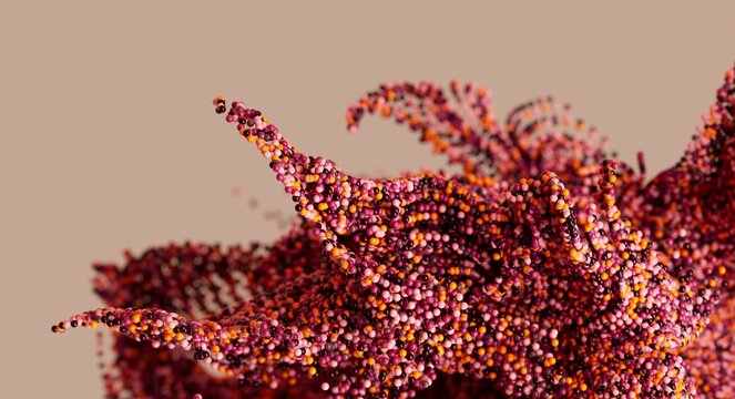 small balls abstract fractal molecular shape background 3D computer generated illustration