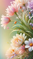 Obraz premium detailed flowers, floral decor, elegant flowers, flower composition