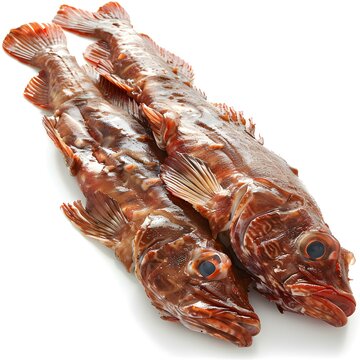 Two red peixes on a white background