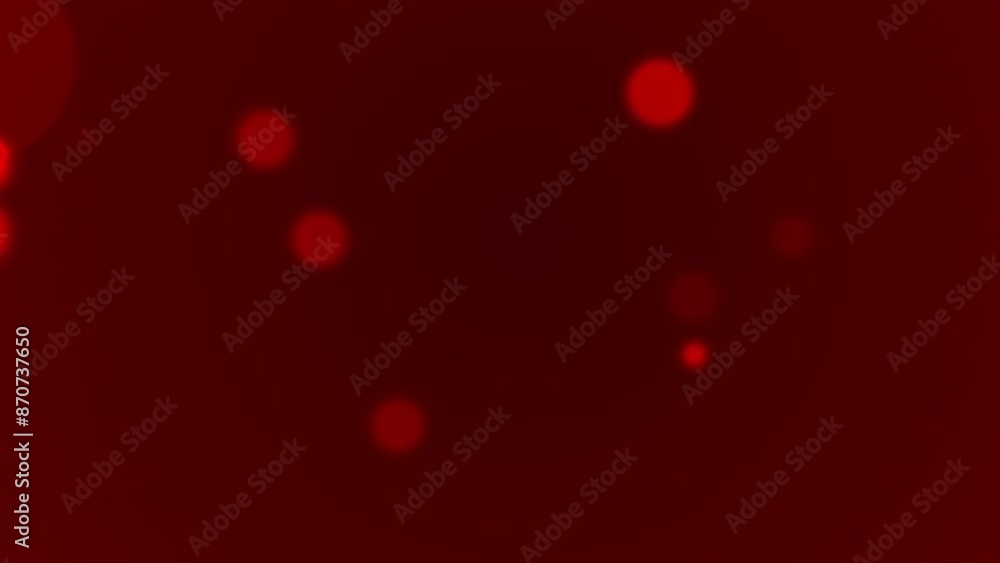 Poster Red, bokeh and background with abstract, animation and particles for graphic design or social media. Glitter, pattern and texture for wallpaper, backdrop and Christmas event or party banner