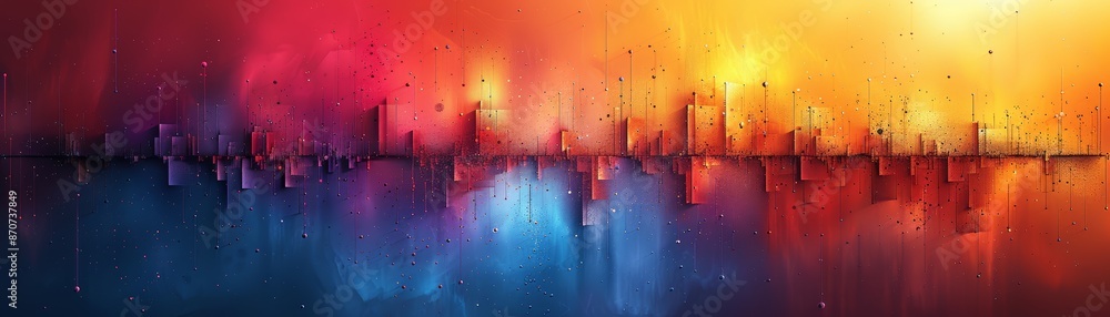 Poster abstract colorful background with blurred shapes and lines.