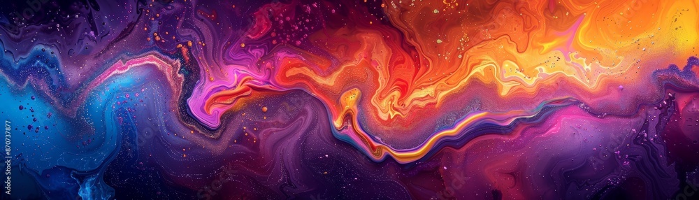 Poster abstract colorful background with swirling, dynamic shapes.