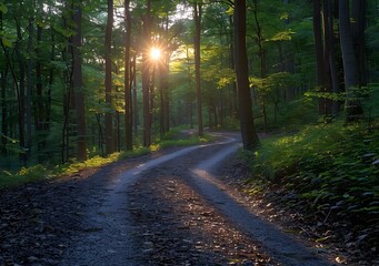 Sunlit Forest Path