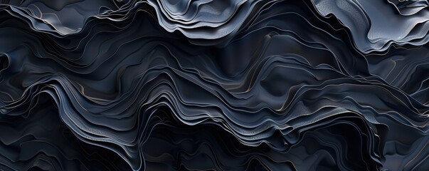 Illustration of a wallpaper wall with a black wave texture