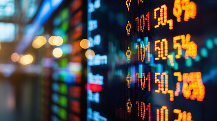 Display of stock prices on a wall