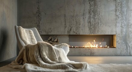 Cozy Fireplace Corner with a Plush Chair