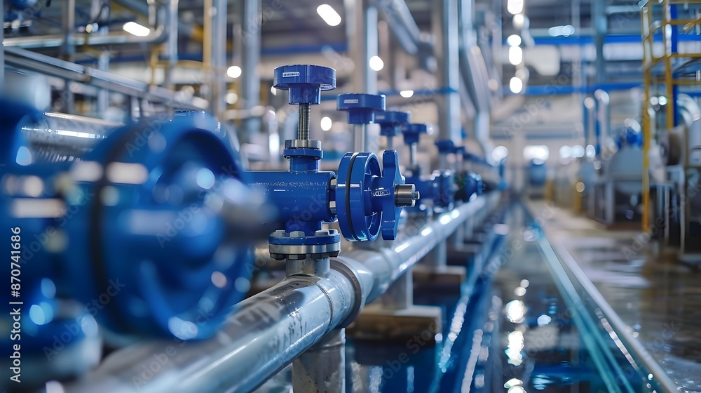 Aufkleber automated water monitoring system in industrial factory for efficient water management and