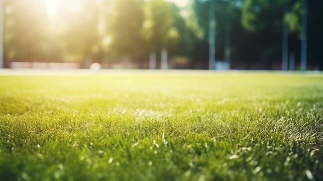 Picturesque soccer field landscape with vibrant natural grass for sports enthusiasts