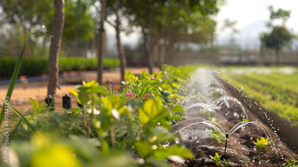 Aufkleber factory implementing automated drip irrigation system for efficient landscaping and water management