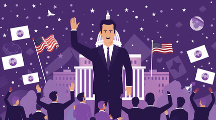 Illustrated Political Campaign: Presidential Speeches and Patriotism