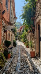 Fototapeta premium A narrow alleyway in a small Italian town