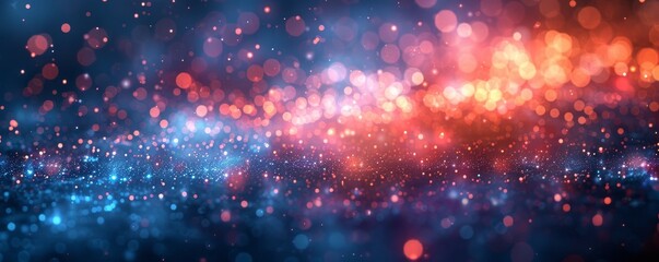 Abstract glowing particles flat design, top view, digital theme, water color, vivid.,