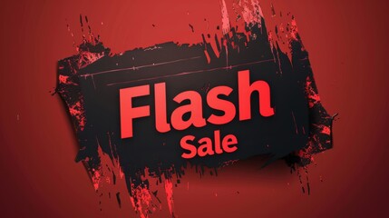 Bold flash sale promotion with red and black colors, emphasizing urgency and attracting customers for a limited-time offer.