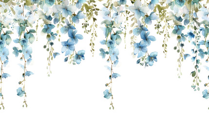 PNG Elegant floral hanging watercolor illustration