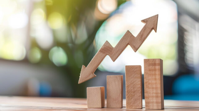 A graph showing an increase or decrease in investments, the growth of the stock market. Business, analysis concept.