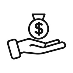 Cash bonus Symbol mark in filled style