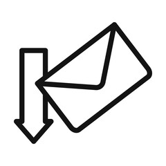 Envelope mail drop Symbol mark in filled style