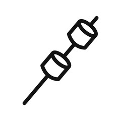 Marshmallow stick Symbol mark in filled style