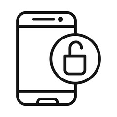 Mobile Unlock Symbol mark in filled style