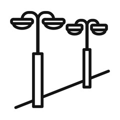 Street lighting Symbol mark in filled style