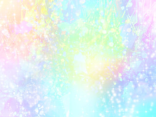 Soft pastel rainbow glitter background（淡いきれいなオーロラ色のキラキラ背景）