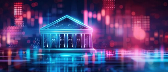 A visually striking composition centered around the theme of internet finance