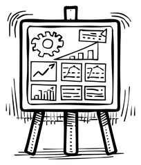 PNG  Hand-drawn business presentation board