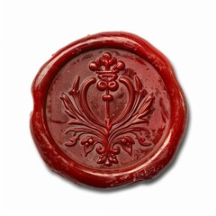 Detailed wax seal, grandma style, white background