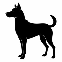 black dog vector file and  Silhouette