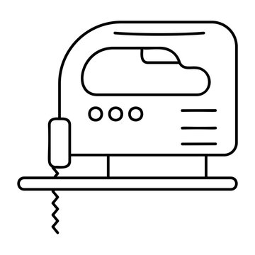 black outline jigsaw tool clip art preview