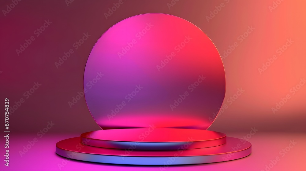 Aufkleber abstract colorful 3d podium with gradient background.