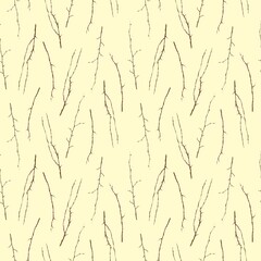 Dry tree branch seamless pattern autumn watercolor illustration. For print textile, fabric, wallpaper, packaging