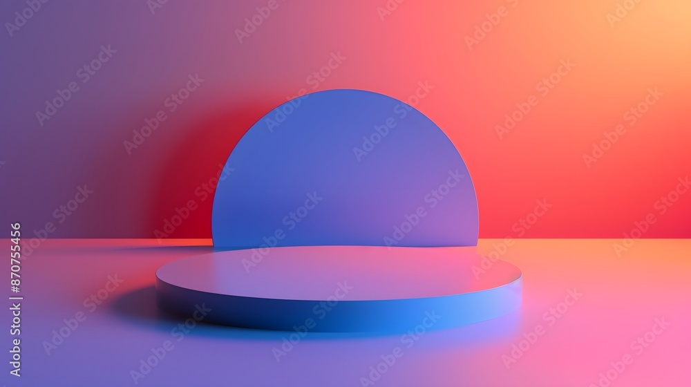 Poster abstract 3d rendered background with colorful gradient.