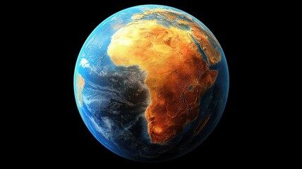 Vibrant image of Earth showcasing the African continent from space, highlighting the beauty and diversity of our planet.