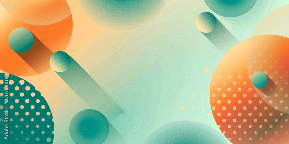 Poster abstract gradient background with circles, vector illustration, flat design, simple shapes, gradient