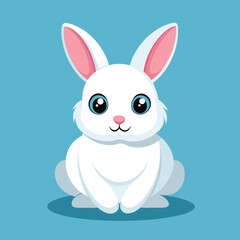 Obraz premium white rabbit with a carrot. cute white rabbit.