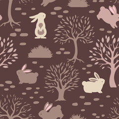 Cute Bunny Seamless Pattern