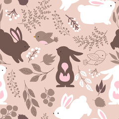 Cute Bunny Seamless Pattern