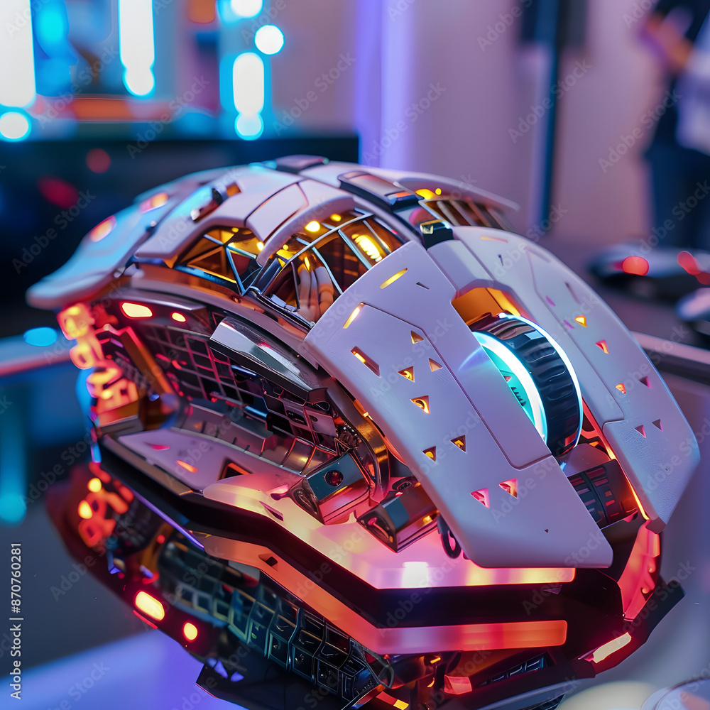 Poster a ultra gamer computer mouse with a lot of buttons