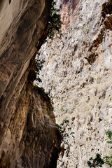 views of geological natural layers inside canyon in Turkey Saklikent National park