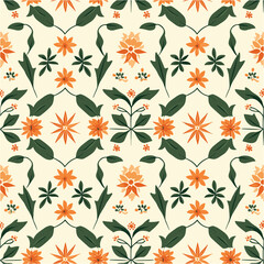 Seamless pattern with flowers and leaves. Floral pattern for wallpaper or fabric