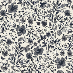 Seamless pattern with flowers and leaves. Floral pattern for wallpaper or fabric
