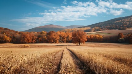 Fototapeta premium Countryside road in autumn