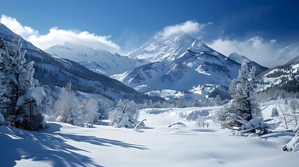 Snowy Mountain Landscape