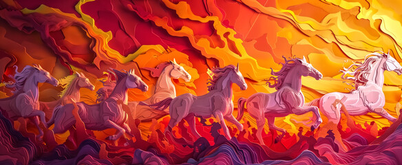 Papercraft art stock image of a detailed paper sculpture of a he